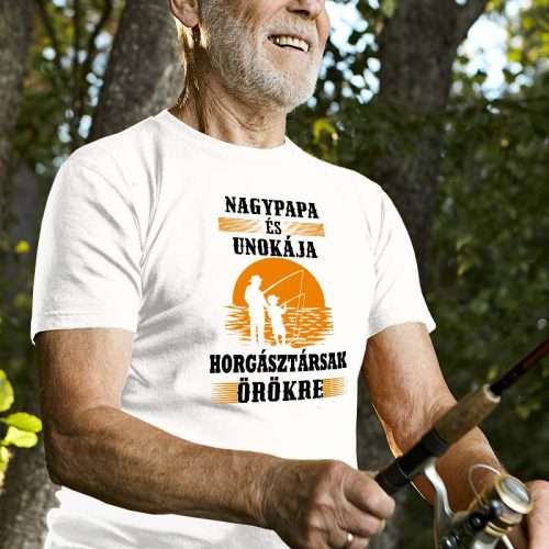 Horgásztársnak póló_Nagypapa és unokája 