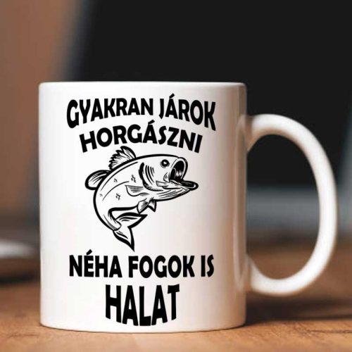 Vicces pecás bögre_Néha halat is fogok 