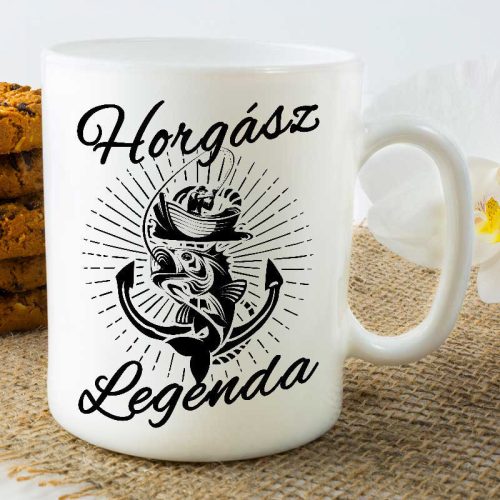 Horgász ajándék_Horgász legenda bögre 