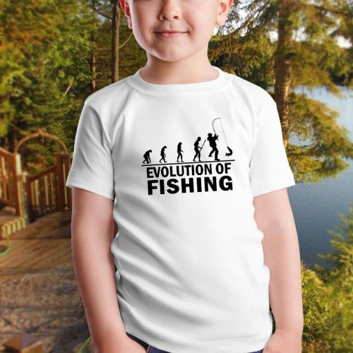 Póló horgásznak_Horgász evolució gyerek póló